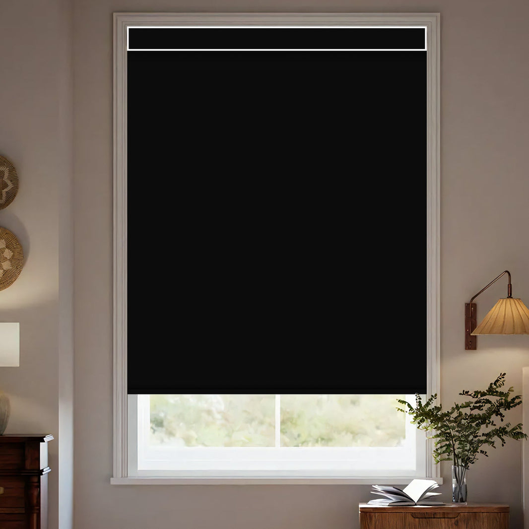 Kincmo Motorized Roller Shades 100% Blackout - WaterProof Vinyl