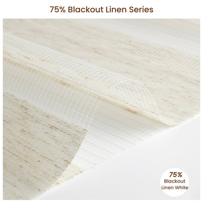 Kincmo Motorized Zebra Shades 75% Blackout - Linen